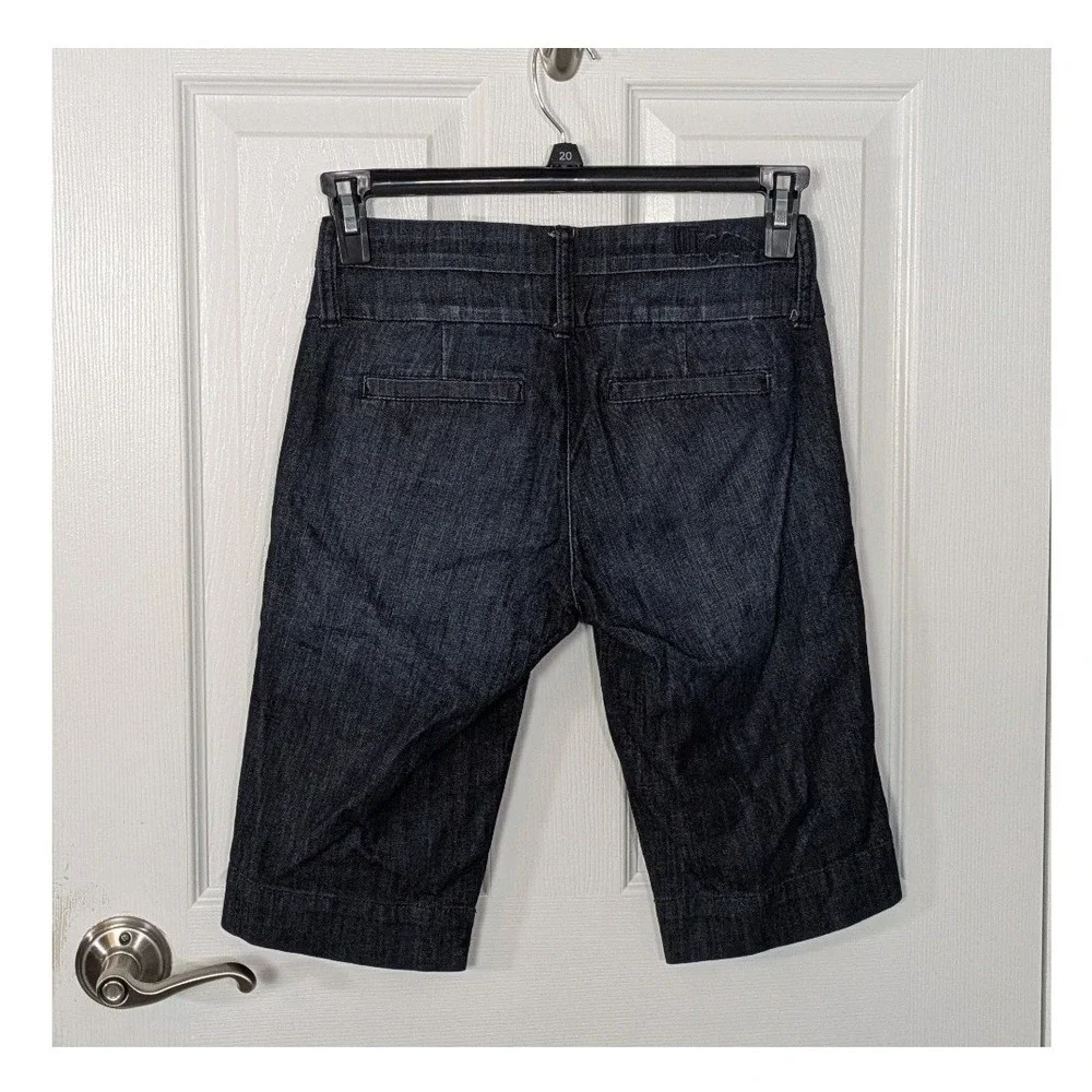 Y2K Kut From The Kloth Madeleine Bermuda Short Dark Wash Denim High Waist Size 0